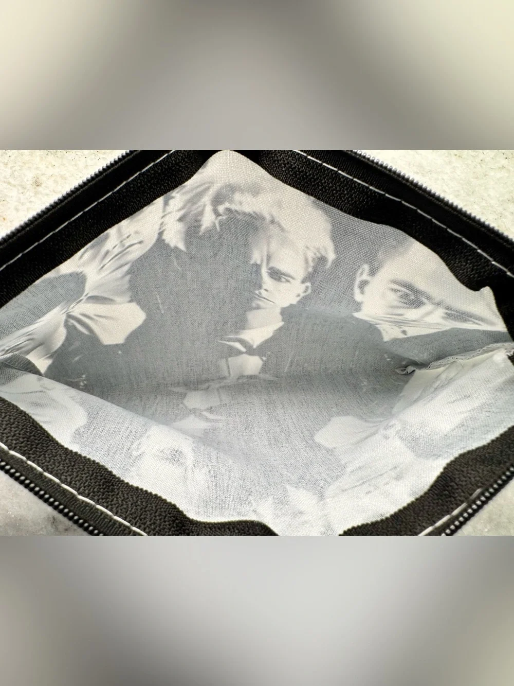 New Depeche Mode Retro 80s 90s Style Zippered Fabric Makeup Bag w/ Rose Charm